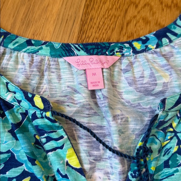 *Lilly Pulitzer Del Lago Tunic Dress Indigo Midnight Cove Womens Medium - Picture 7 of 13